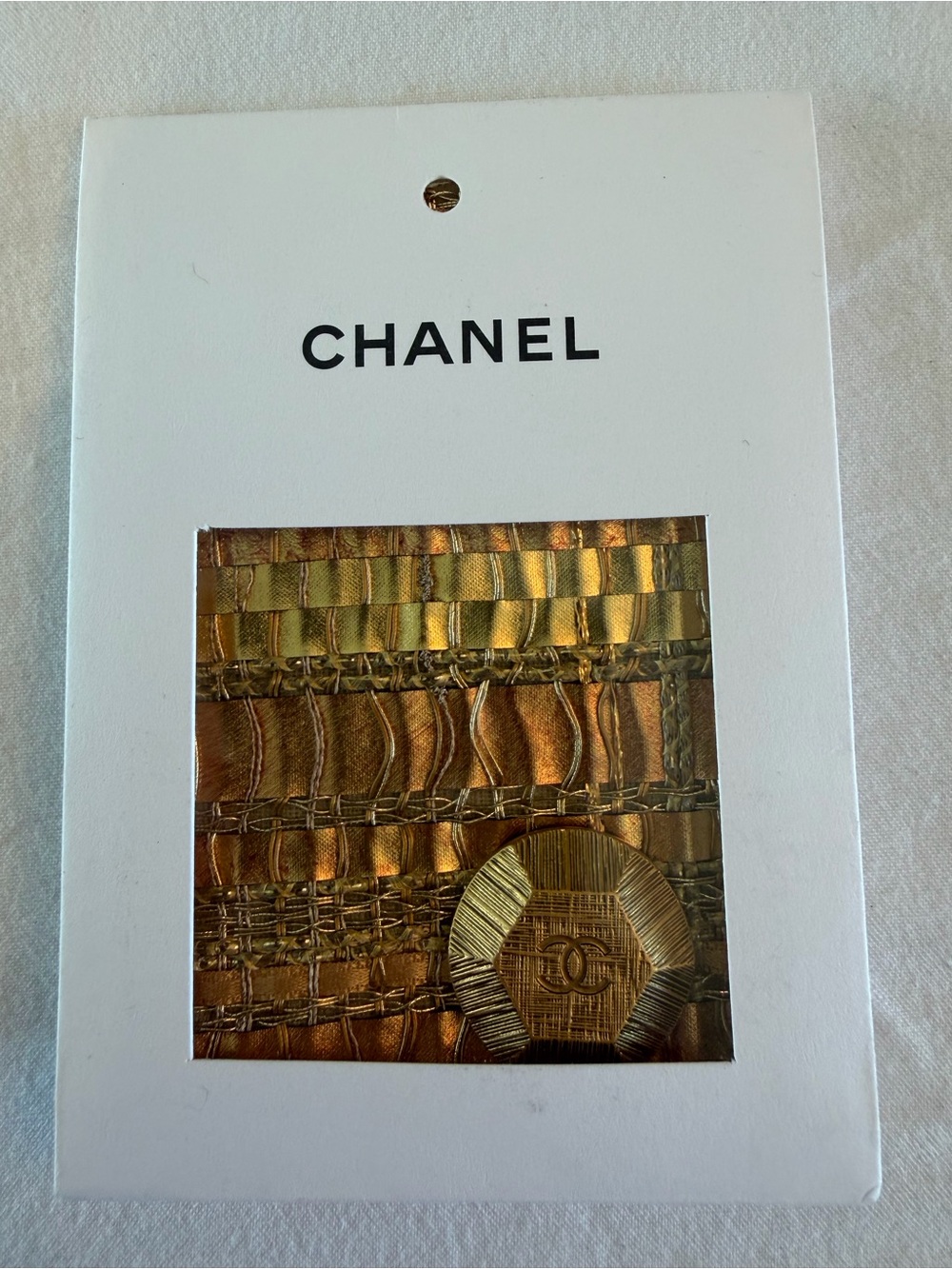 Chanel Gold Copper Jacket Button Cloth Patch